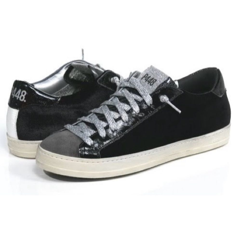 P448 Black and Silver Women's Sneakers